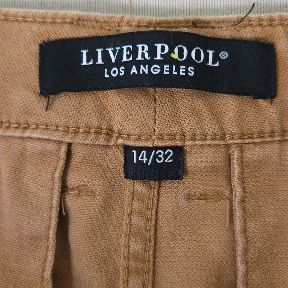 Liverpool Tan Wide Leg Crop  Pants 14/32 - Picture 4 of 8